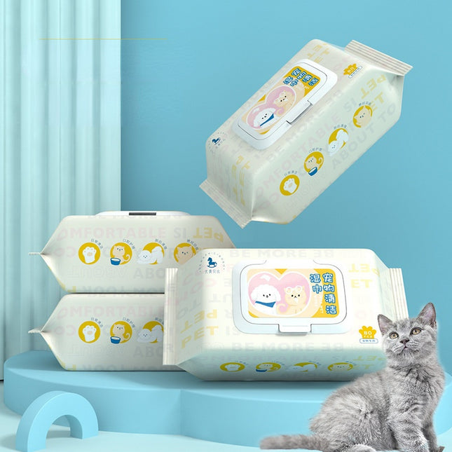 Toallas húmedas Para Mascotas - 80 Unidades