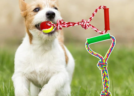 Juguete para perro con cuerda agarre y pelota