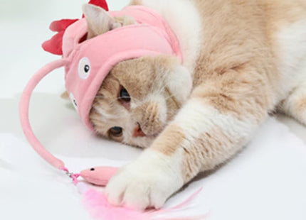 Juguete Para Gato Gorro Con Pescado Colgante