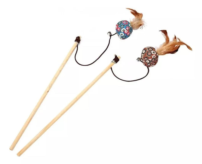 Juguete Para Gato Varita De Madera