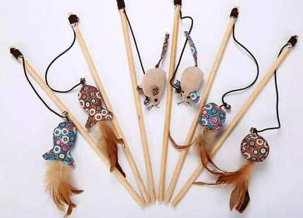 Juguete Para Gato Varita De Madera