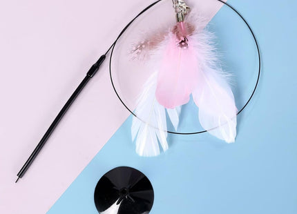 Juguete Interactivo Para Gato Con Plumas Y Ventosa