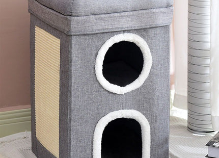 Casa Doble Con Rascador Para Gatos