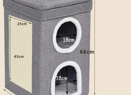 Casa Doble Con Rascador Para Gatos