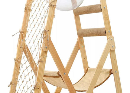 Torre De Madera Con Cama Y Rascador Para Gatos