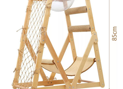 Torre De Madera Con Cama Y Rascador Para Gatos