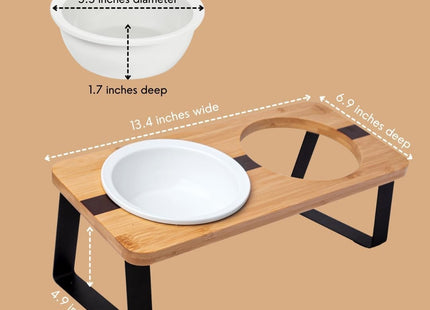 Plato Elevado De Cerámica Y Madera