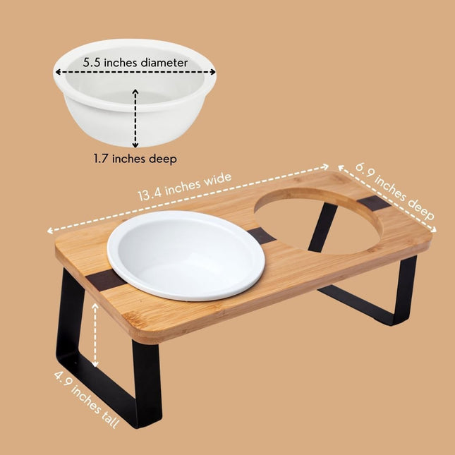 Plato Elevado De Cerámica Y Madera