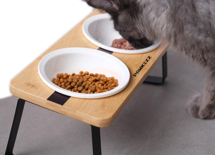 Plato Elevado De Cerámica Y Madera