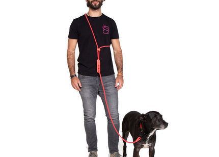 Correa manos libres para perro Zeedog Neón Coral