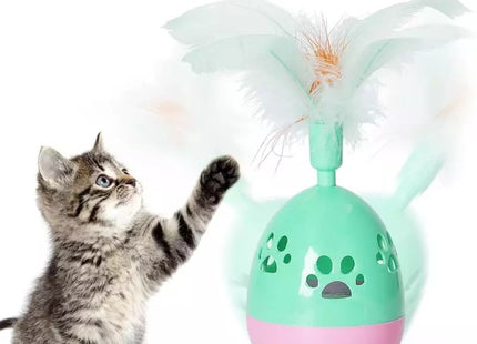 Juguete Para Gato Diseño De Huevo Con Pluma