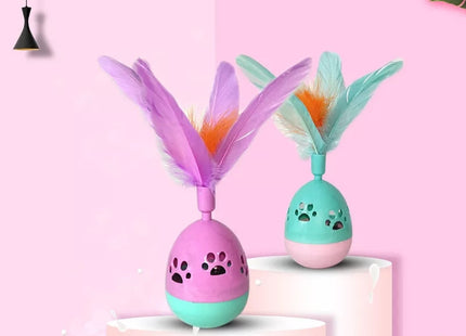 Juguete Para Gato Diseño De Huevo Con Pluma