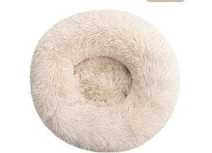 Cama Cucha Puff Redondo De Felpa Mascotas Perro Gato