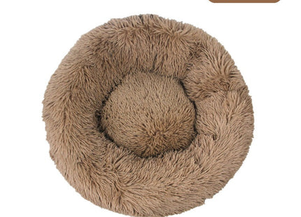 Cama Cucha Puff Redondo De Felpa Mascotas Perro Gato