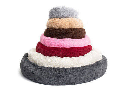 Cama Cucha Puff Redondo De Felpa Mascotas Perro Gato