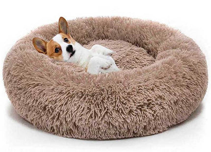 Cama Cucha Puff Redondo De Felpa Mascotas Perro Gato