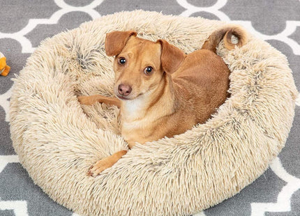 Cama Cucha Puff Redondo De Felpa Mascotas Perro Gato