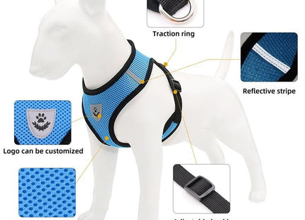 Pechera tipo malla reflectiva para mascotas