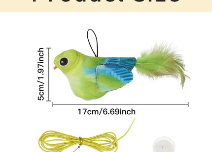 Juguete Interactivo Colgante para Gatos 🐱🐦 | Con Plumas y Movimiento