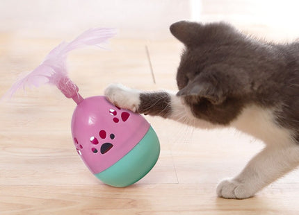 Juguete Para Gato Diseño De Huevo Con Pluma