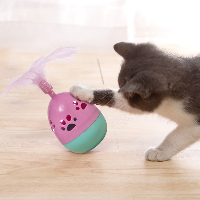 Juguete Para Gato Diseño De Huevo Con Pluma