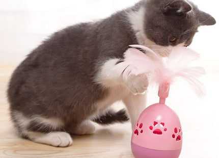Juguete Para Gato Diseño De Huevo Con Pluma