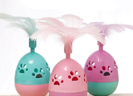 Juguete Para Gato Diseño De Huevo Con Pluma