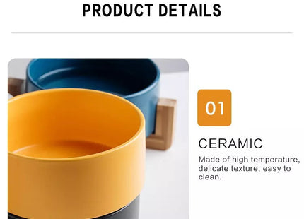 Plato de cerámica con base madera 850 ml