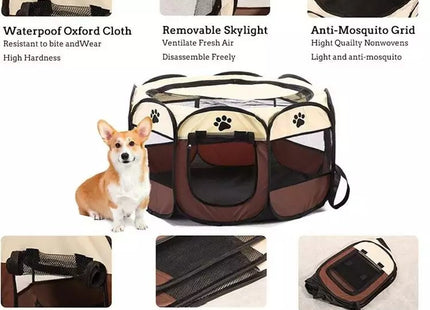Corral de tela plegable para mascotas