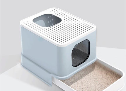 Baño cerrado para gato con bandeja extraíble y pala