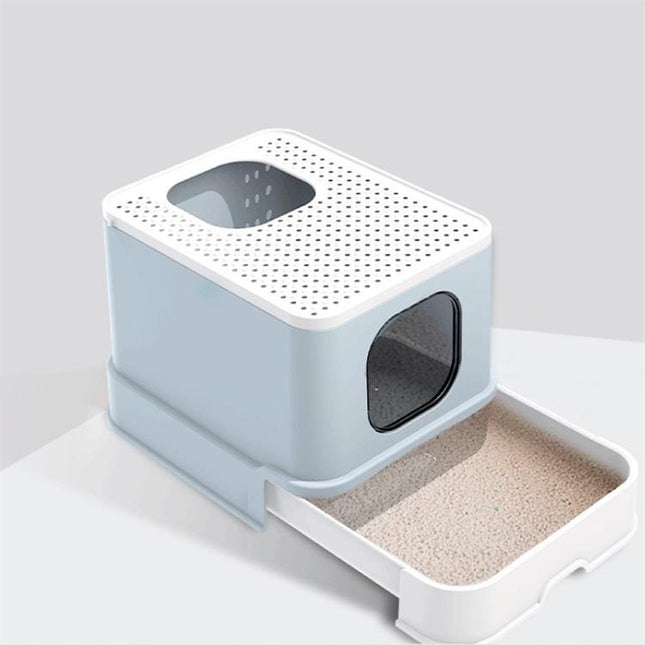 Baño cerrado para gato con bandeja extraíble y pala
