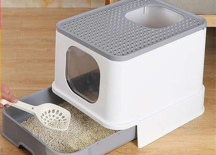 Baño cerrado para gato con bandeja extraíble y pala