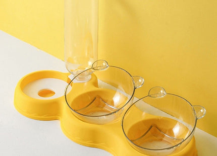 Plato Comedero doble con dispensador de agua