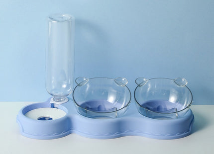 Plato Comedero doble con dispensador de agua
