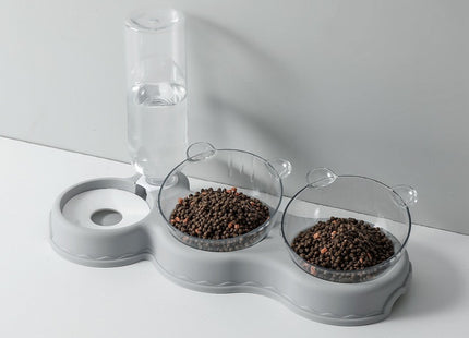 Plato Comedero doble con dispensador de agua