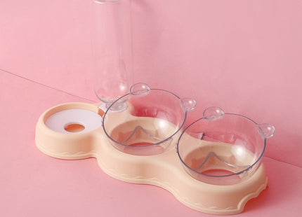 Plato Comedero doble con dispensador de agua