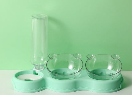 Plato Comedero doble con dispensador de agua