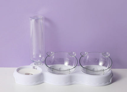 Plato Comedero doble con dispensador de agua