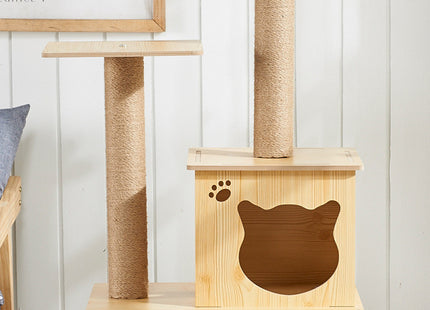 Juguete rascador para gato torre grande con hamaca