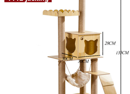 Juguete rascador para gato torre grande con hamaca