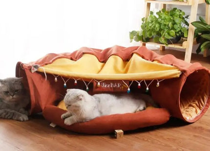Juguete Túnel Y Casa Para Gato 2 en 1