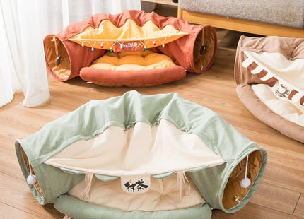 Juguete Túnel Y Casa Para Gato 2 en 1