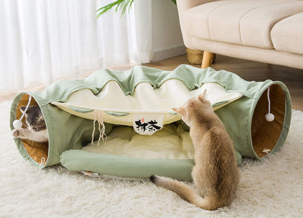 Juguete Túnel Y Casa Para Gato 2 en 1
