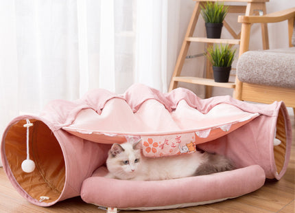 Juguete Túnel Y Casa Para Gato 2 en 1