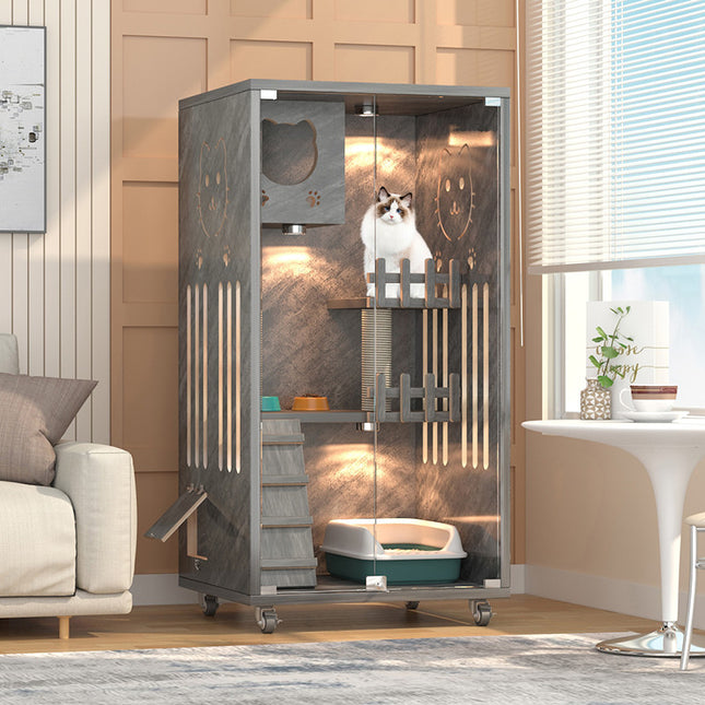 Casa De Lujo De Madera Para Gatos