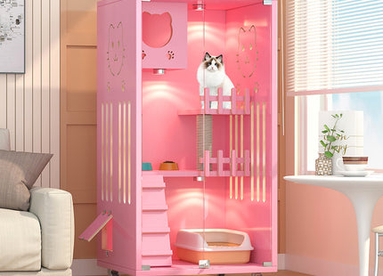Casa De Lujo De Madera Para Gatos