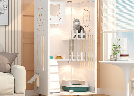 Casa De Lujo De Madera Para Gatos