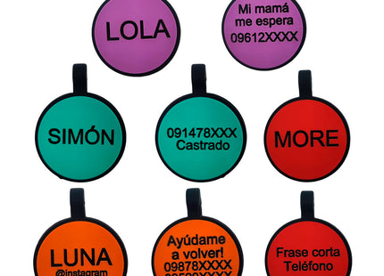 Chapita Identificatoria Redonda De Silicona Para Mascotas