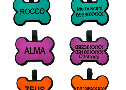 Chapita Identificatoria Hueso De Silicona Para Mascotas
