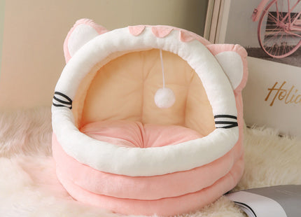 Cama Tipo Casa Semicerrada Para Gato